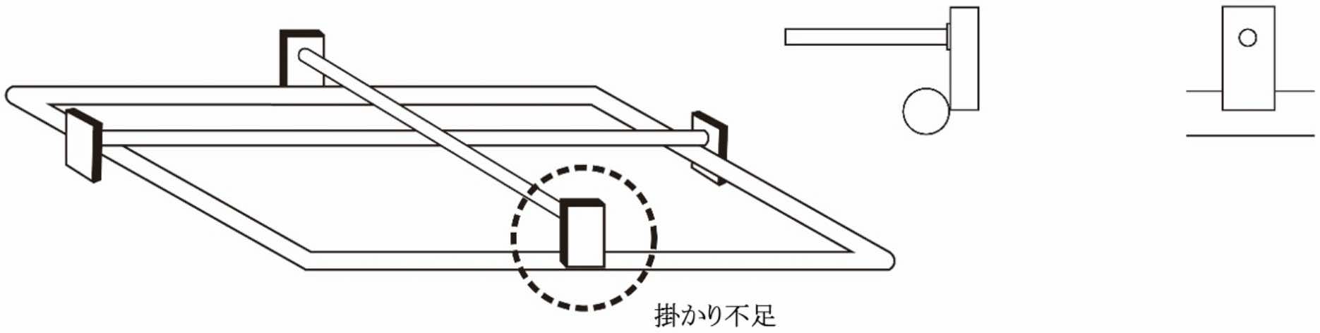 Head-bar同士が直交し、上側Head-barのプレートが鉄筋に十分掛からない場合